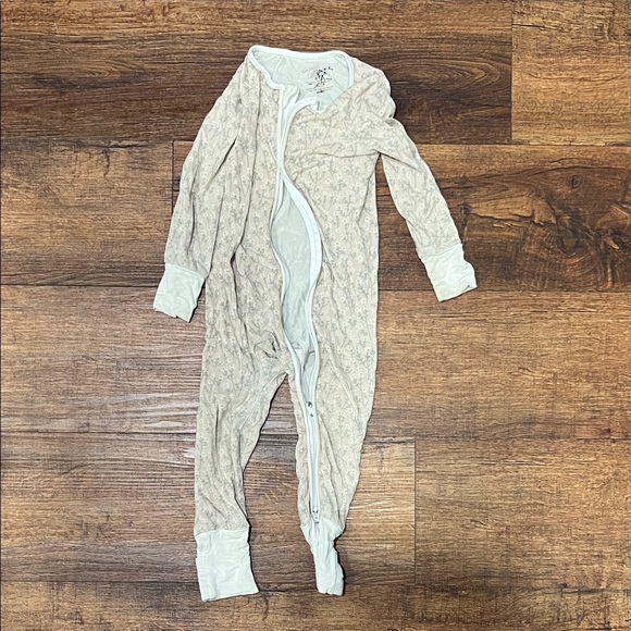 Caden Lane Cream Kids Footie One Piece - Picture 1 of 12